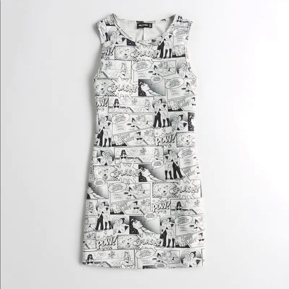 SOCIAL TOURIST KNIT POP ART MINI BODYCON DRESS